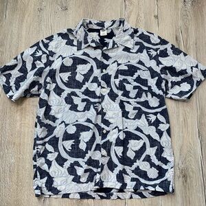 Old Navy Beachy Shell Print Button Down Shirt Sz Large